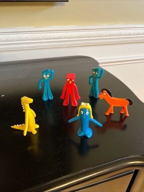 vintage Gumby & friends (6) 3”- 2 gumby’s, poke, Prickle,Goo & blockhead